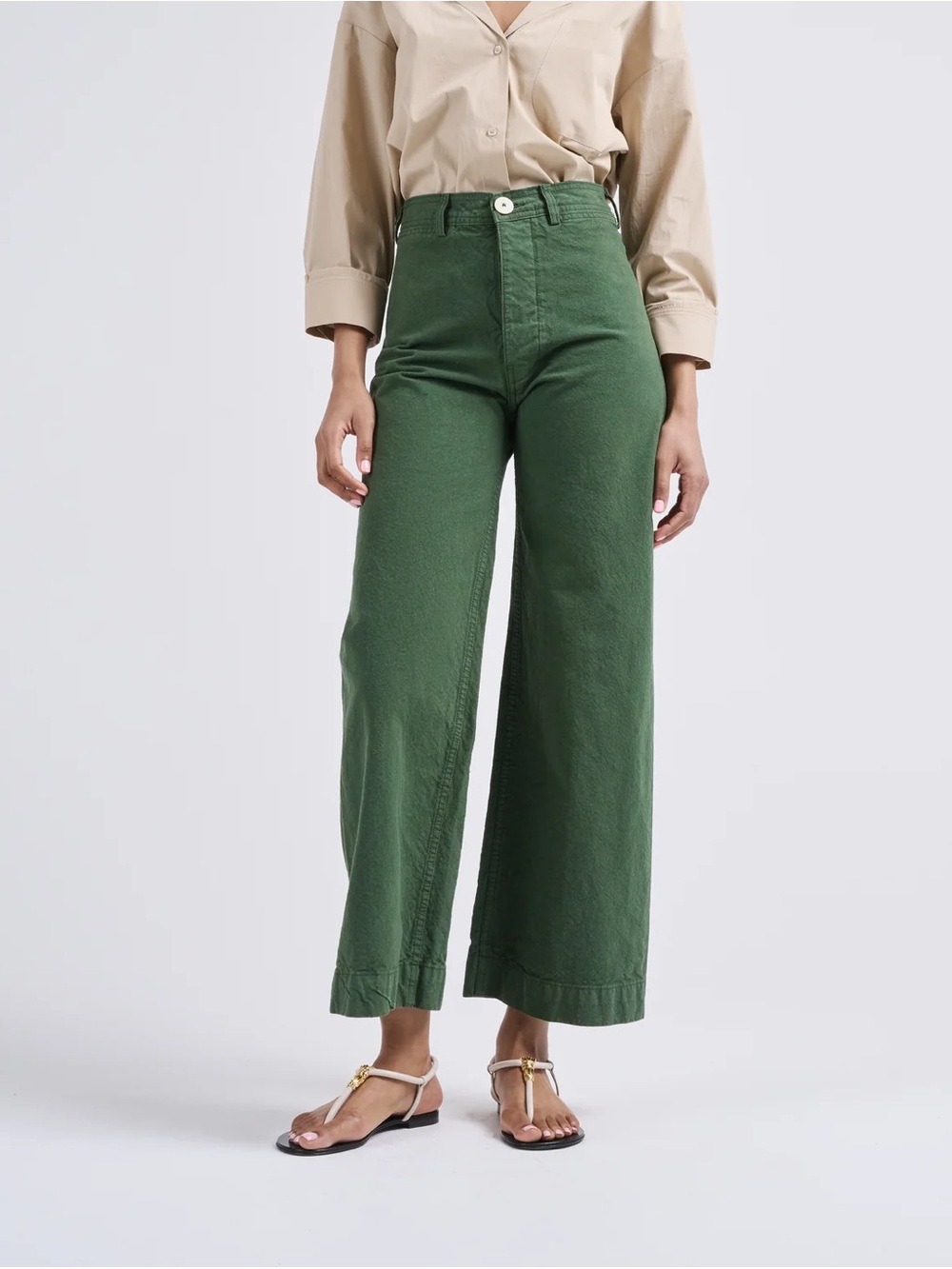 Jesse Kamm Sailor Pants Green Size 8 Unaltered
